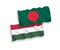 Flags of Bangladesh and Hungary on a white background