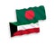 Flags of Bangladesh and Kuwait on a white background