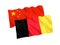 Flags of Belgium and China on a white background