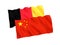 Flags of Belgium and China on a white background