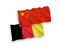 Flags of Belgium and China on a white background