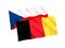 Flags of Belgium and Czech Republic on a white background