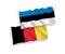 Flags of Belgium and Estonia on a white background