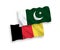 Flags of Belgium and Pakistan on a white background