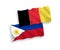Flags of Belgium and Philippines on a white background