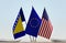 Flags of Bosnia and Herzegovina EU and USA