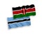 Flags of Botswana and Kenya on a white background