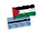 Flags of Botswana and Palestine on a white background