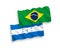Flags of Brazil and Honduras on a white background
