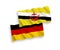 Flags of Brunei and Germany on a white background