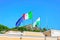 Flags on building on Capri Island