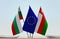 Flags of Bulgaria EU and Oman