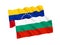 Flags of Bulgaria and Venezuela on a white background