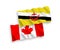 Flags of Canada and Brunei on a white background