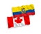 Flags of Canada and Ecuador on a white background