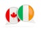 Flags of Canada and ireland inside chat bubbles