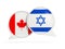 Flags of Canada and israel inside chat bubbles