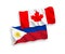 Flags of Canada and Philippines on a white background