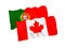 Flags of Canada and Portugal on a white background