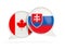 Flags of Canada and slovakia inside chat bubbles