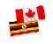 Flags of Canada and Uganda on a white background