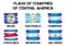 Flags of Central America countries from brush strokes