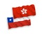 Flags of Chile and Hong Kong on a white background