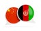 Flags of China and afghanistan inside chat bubbles