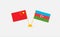 Flags of China and Azerbaijan. Meetings. Background and illustrations. 3d