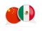 Flags of China and mexico inside chat bubbles