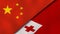 The flags of China and Tonga. News, reportage, business background. 3d illustration