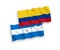 Flags of Colombia and Honduras on a white background