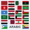 Flags Countries Arabic islamic vector illustration