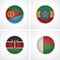 Flags of countries as fabric badges