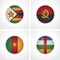 Flags of countries as fabric badges