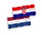 Flags of Croatia and Netherlands on a white background