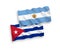 Flags of Cuba and Argentina on a white background