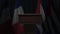 Flags of Cuba and France and tribune, 3D animation