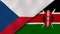 The flags of Czech Republic and Kenya. News, reportage, business background. 3d illustration