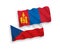 Flags of Czech Republic and Mongolia on a white background