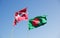 Flags of Denmark and Bangladesh