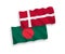 Flags of Denmark and Bangladesh on a white background