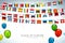Flags of different countries of europe, balloons