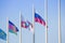 Flags of different countries in the Olympic Park