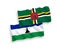 Flags of Dominica and Lesotho on a white background