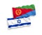 Flags of Eritrea and Israel on a white background