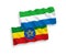 Flags of Ethiopia and Sierra Leone on a white background