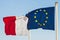 Flags of the EU and Malta