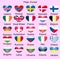 Flags of Europe. Norway, Iceland, Finland, Ireland, Belgium, Germany, Austria, Czech Republic, Hungary, Rumunia, Italy, Greece,