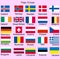 Flags of Europe. Norway, Iceland, Finland, Ireland, Belgium, Germany, Austria, Czech Republic, Hungary, Rumunia, Italy, Greece,